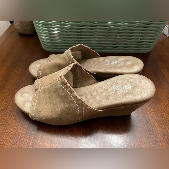 Elites Walking Cradles Womens Open Toe Cushion Sandals Wedge Heel - Picture 3 of 8